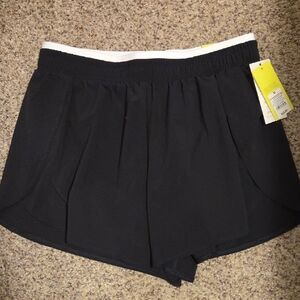 All in Motion Black Shorts with White Waistband